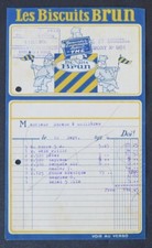 Facture 1926 LES BISCUITS BRUN Militaires illustrée billhead 109