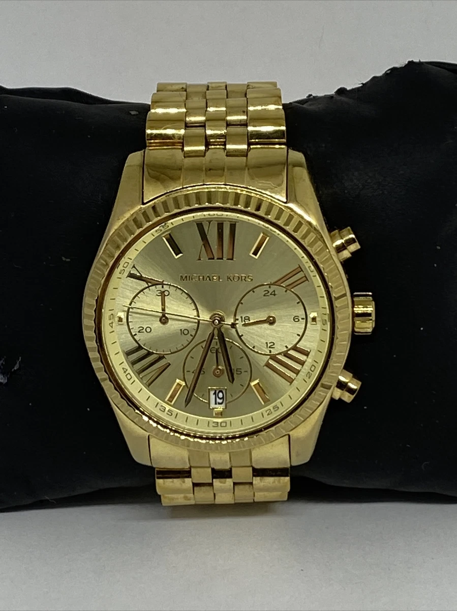 indsats Kortfattet hul Michael Kors Lexington MK5556 Womens Gold Stainless Steel Analog Dial Watch  RQ62 | eBay