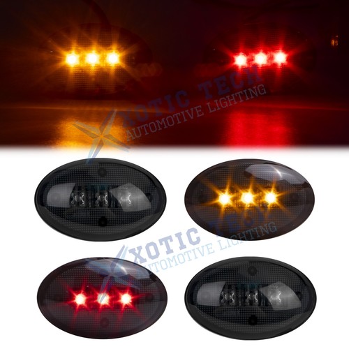 For Ford F350 F-Series LED Fender Bed Side Marker Lights Smoked Lens Amber + Red - Picture 3 of 22