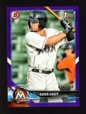 2018 BOWMAN PURPLE BP5 AARON KNAPP 36/250 RC ROOKIE MIAMI MARLINS