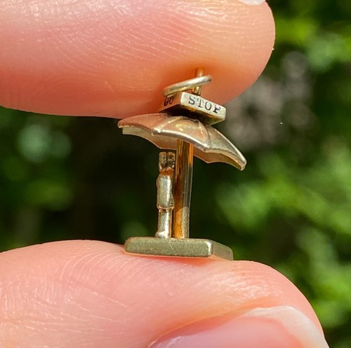 Vintage Walter Lampl STOP GO Umbrella Man Charm - Picture 4 of 6