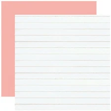 2 Sheets of Echo Park Paper HELLO VALENTINE 12x12 Cardstock - Shiplap/Pink