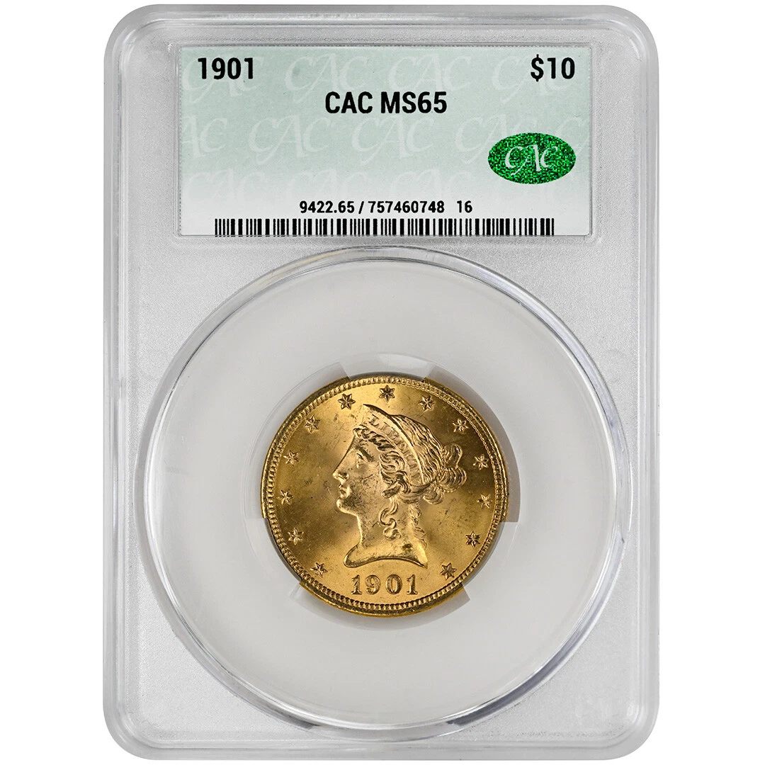 MS 65 Graded 1901 Year Eagle $10 US Gold Coins (Pre - 1933) for