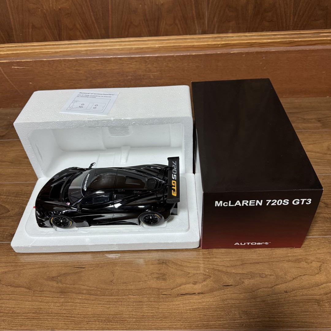 自動車 autoart McLaren 720S GT3 Black 1:18 1/18 AUTOart McLaren 720S GT3 (Gloss Black) Sealed Body Car