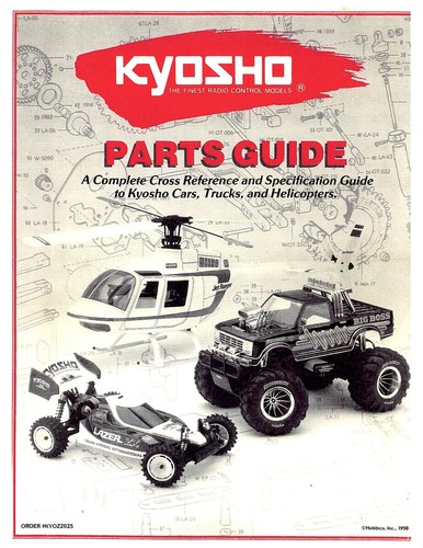 1990 KYOSHO PARTS GUIDE ~A Complete Cross Reference & Specs of 70 RC Models~