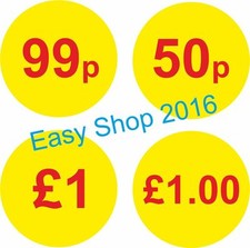 25mm Shop Sale Price Sticker Round Sticky Yellow Labels 200,500,1000 per Roll