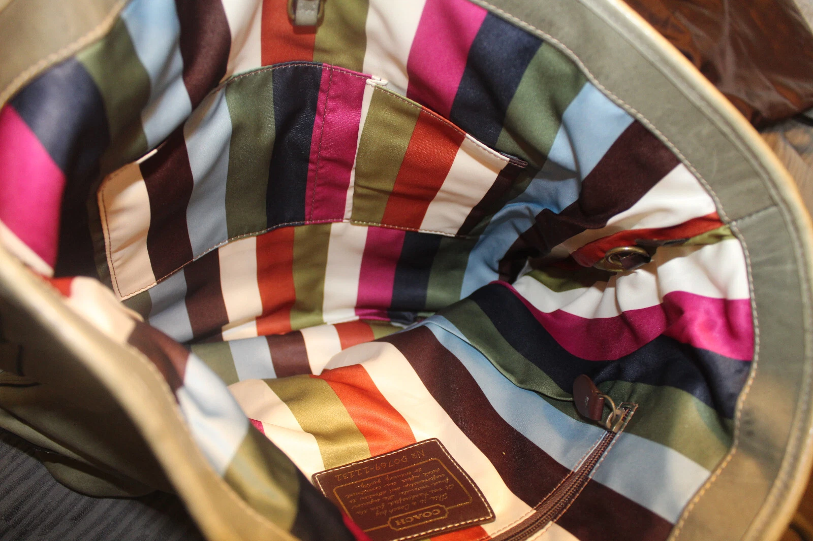 Borsa a mano vintage Coach GIGI Legacy 111131 grande tote shopper in pelle grigia