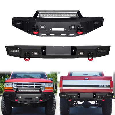Vijay  Fits 1992-1997 Ford F150/F250/F350 Front/Rear Bumpers W/Winch Plate&Light