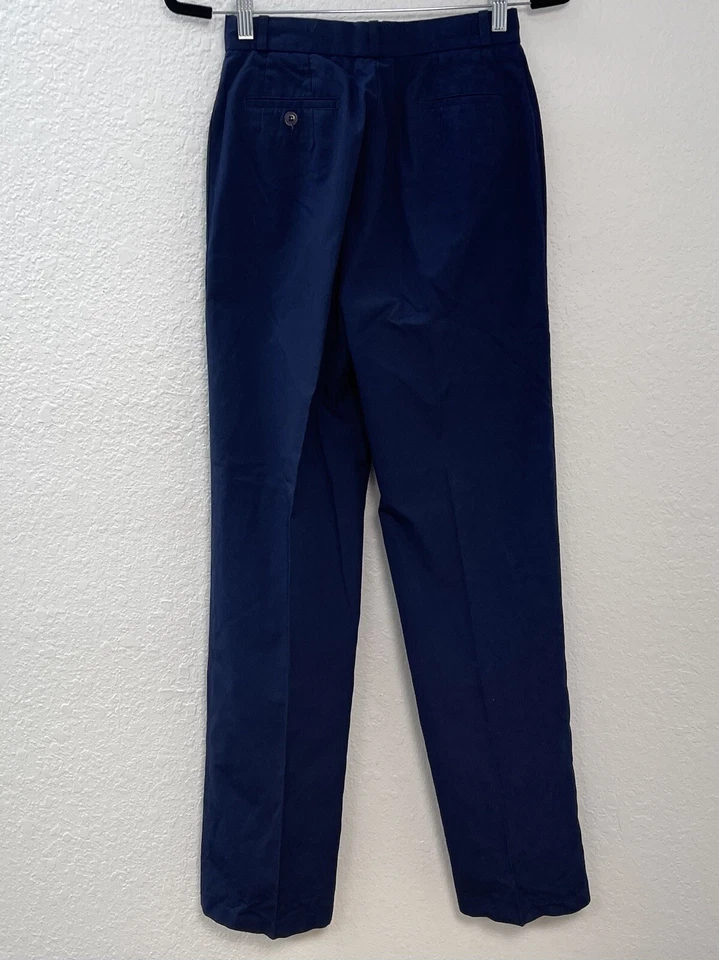 VTG CASUAL CORNER Womens SIZE 9 (26"x31") Navy High-Rise Flat Front CHINOS Pants - Image 2 of 4