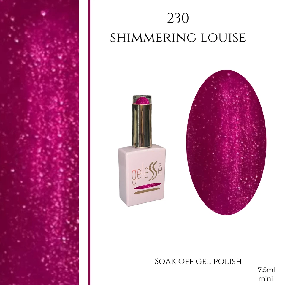 GELESSE SHIMMERING LOUISE dark pink metallic gel nail polish free, fast UK delivery 🇬🇧