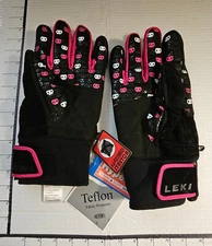 LEKI SZ 10.5 GLOVES.  SPACE INVADERS THEME CLICK IN SYSTEM. NEW/TAGS.  SEE DESC.
