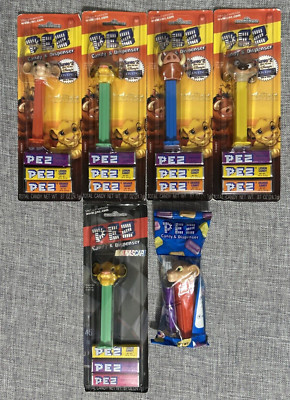 Pez Disney' Lion King 6 Pc. Lot on Cards & Bag With Rare Simba Nascar Error Card