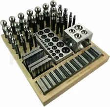 40 PCs JUMBO DOMING BLOCK & PUNCH SET MADE OF STEEL DAPPING DIE JEWELLERS TOOL