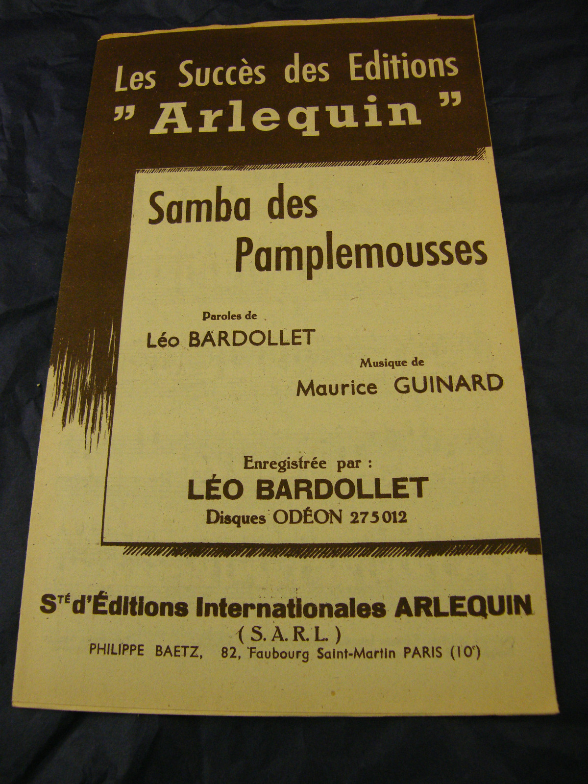 Samba Partition Of Grapefruits Maurice Guinard 1951