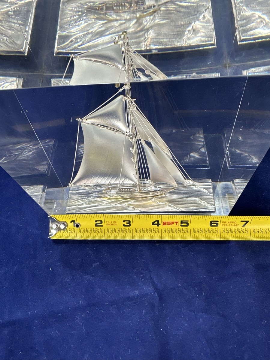 Seki Takehiko Sterling Silver 950 Yacht Hand Crafted in Lucite