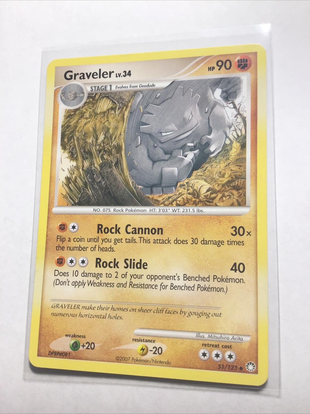GRAVELER - 51/123 - Mysterious Treasures - Pokemon Card - LP