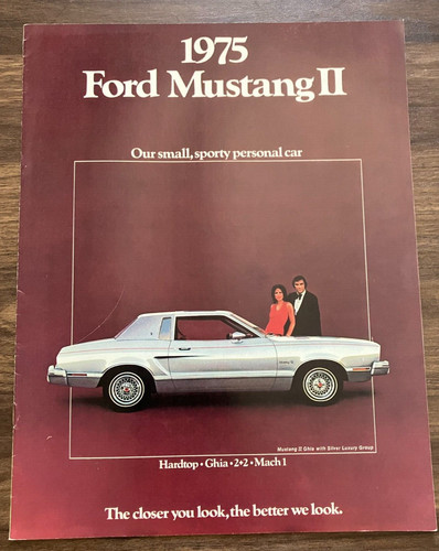 1975 Ford Mustang II Vintage 12-Page Dealer Sales Brochure Catalog  8/74 Version