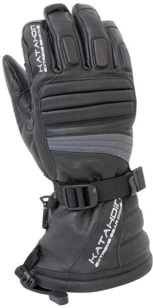 Katahdin Torque Mens Leather Snow Gloves Black/Gray