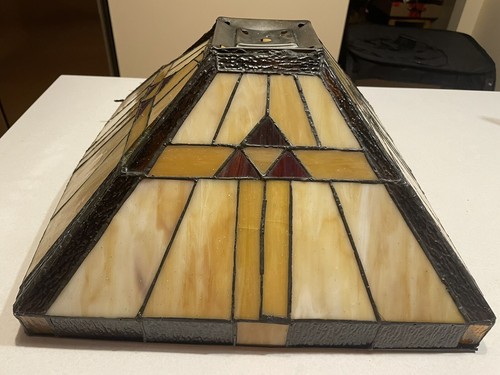 Tiffany Style Glass Lamp Shade ART DECO Damaged FOR PARTS Or REPAIR