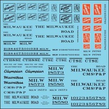 Tichy Train Group 10414 HO Scale CMStP P Milwaukee Road Roadname Set Bk Decals