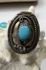Vintage Sterling Silver Turquoise Native American Ring Sz 6.5 Fine Jewelry 💙