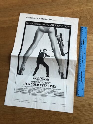 NUR FÜR IHRE AUGEN seltenes Filmkino Pressebuch James Bond 007 Roger Moore 1981 - Bild 1 von 4