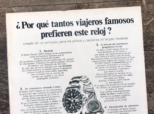 Rolex Años 60 Anuncio GMT-Master Pepsi hombros puntiagudos acero 1675 FABRICANTE DE EQUIPOS ORIGINALES/ - Imagen 2 de 7