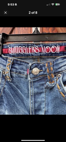 Smugglers Moon Men Jeans | Straight Legs | Distressed | Embroidered Size W32/L32 - Picture 7 of 7