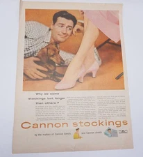 Cannon Stockings Nylons Dog Dachshund Magazine Ad Print Design Advertising