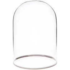 Plymor 3" x 4" Glass Display Dome Cloche with Silver Rim (no Base)