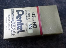 Pentel Super Refill Leads 12 Tubes Ultra Fine Lead 0.5mm 2H 0.020" Hi-Polymer