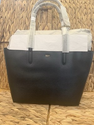 DKNY Bryant Medium Zippered Tote Bag Black NWT