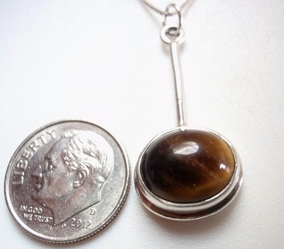 Tigerauge 925 Sterling Silber Anhänger mit schöner Chatoyancy Sie erhalten genauen Artikel