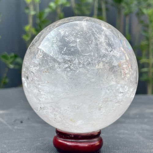 1.38LB Natural White Crystal Clear Quartz Crystal Sphere Ball Healing Meditation - Picture 11 of 15