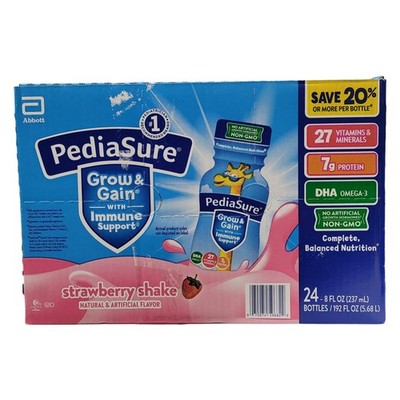 PediaSure Grow and Gain Nutrition Shake for Kids, Strawberry, 8 fl. oz., 24 pk.