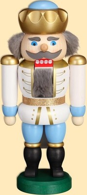 Nußknacker König weiß-blau HxBxT = 20x10x6cm NEU Weihnachten Seiffen Nutcracker