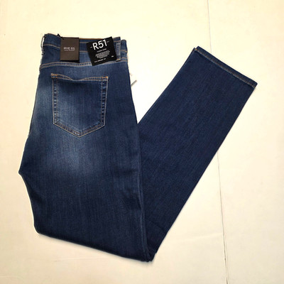 $235 New RYE 51 Silo FOURWAY Denim Stretch Jeans Men 38x34 Blue Straight Fit 38