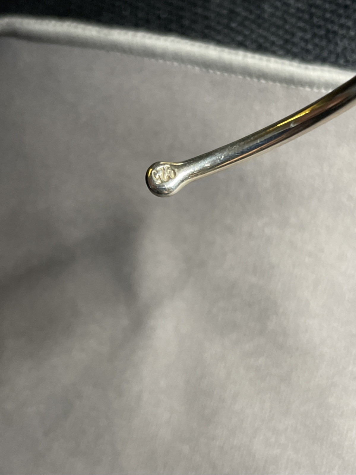 925 Sterling Solid Silver Ball End Open Cuff Love… - image 5