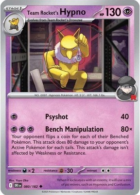 Team Rocket's Hypno Uncommon SV10: Destined Rivals 080/182 NM