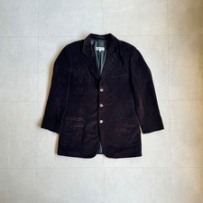 Giorgio Armani 90s Vintage Velor Jacket Brown Made In Italy Archive,