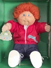 Vintage 1983 Red Fuzzy Cabbage Patch Kid Doll  in Windbreaker & not boxed.