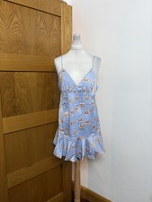 Urban Outfitters Finley Flirty Mini Dress Colour Light Blue Multi Size L