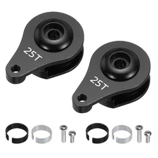 2pcs 25T 1Hole Adjustable Aluminum Arm Servo Horn Black for Car