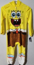 Boys Size 6/7 Spongebob Zipup Pajamas With Hood. Lightweight