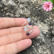 Rainbow Moonstone Gemstone 925 Sterling Silver Ring Handmade Jewelry Ring Gift