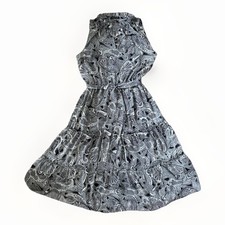 Tommy Hilfiger Womens Dress Sleeveless Fit and Flare Size 8 Black White Dresses