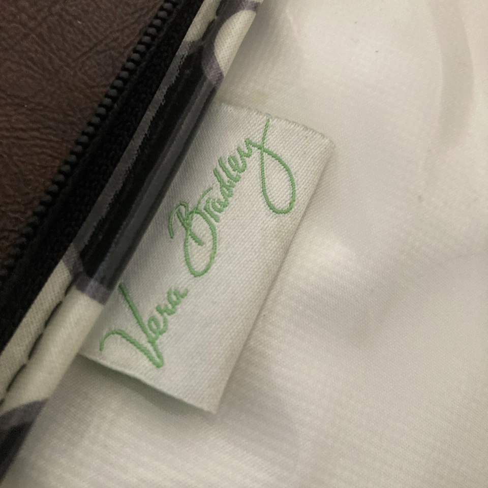 Bolsa de almuerzo Vera Bradley negra/blanca refrigerador aislado fácil limpieza bolsillos con correa Foto 4 de 4