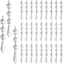 MAQIHAN 30PCS Christmas Crystal Ornaments - Icicle Hanging Crystals Clear Plasti