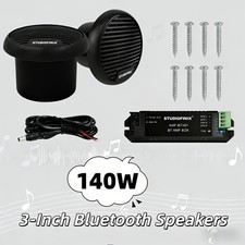Herdio 3" Marine Bluetooth Speakers 140W for Boat Motorcycle Hot tub Stereo