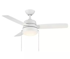 Hampton Bay Caprice 44 in. Integrated LED Indoor Matte White Ceiling Fan w/Light